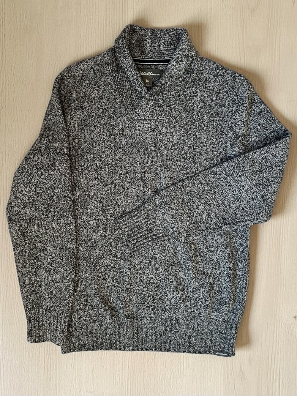 Eddie Bauer Men's Marled Grey Wool Blend Sweater Size S